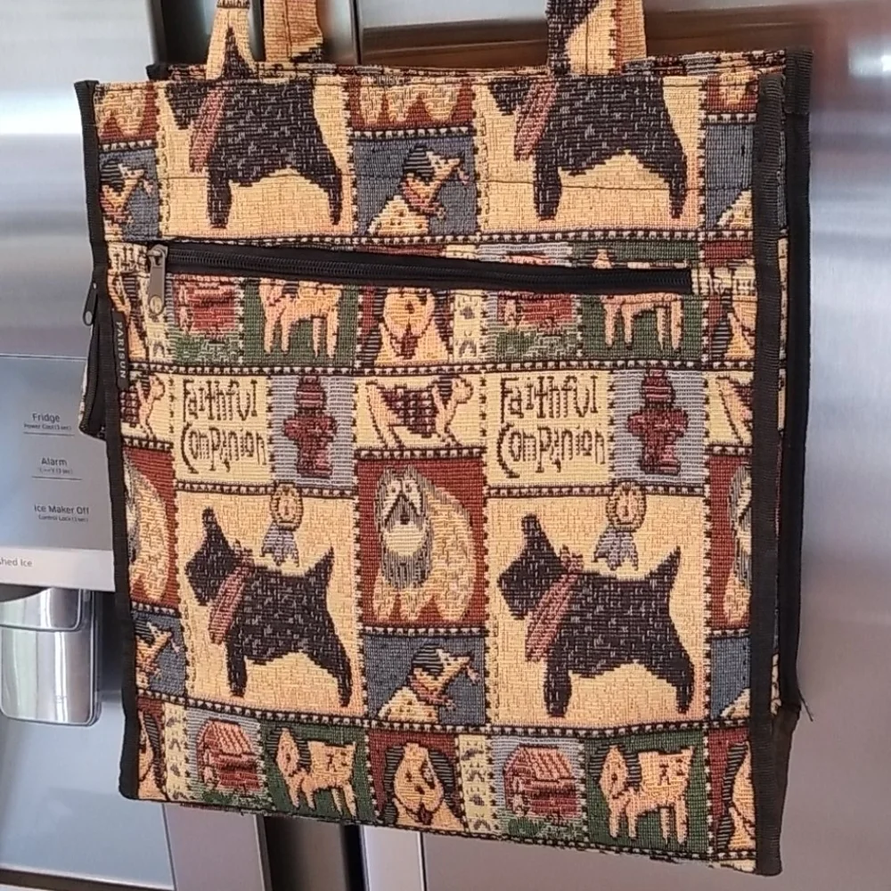 💕PARISUN💕 Canvas Dog Print Tote Bag